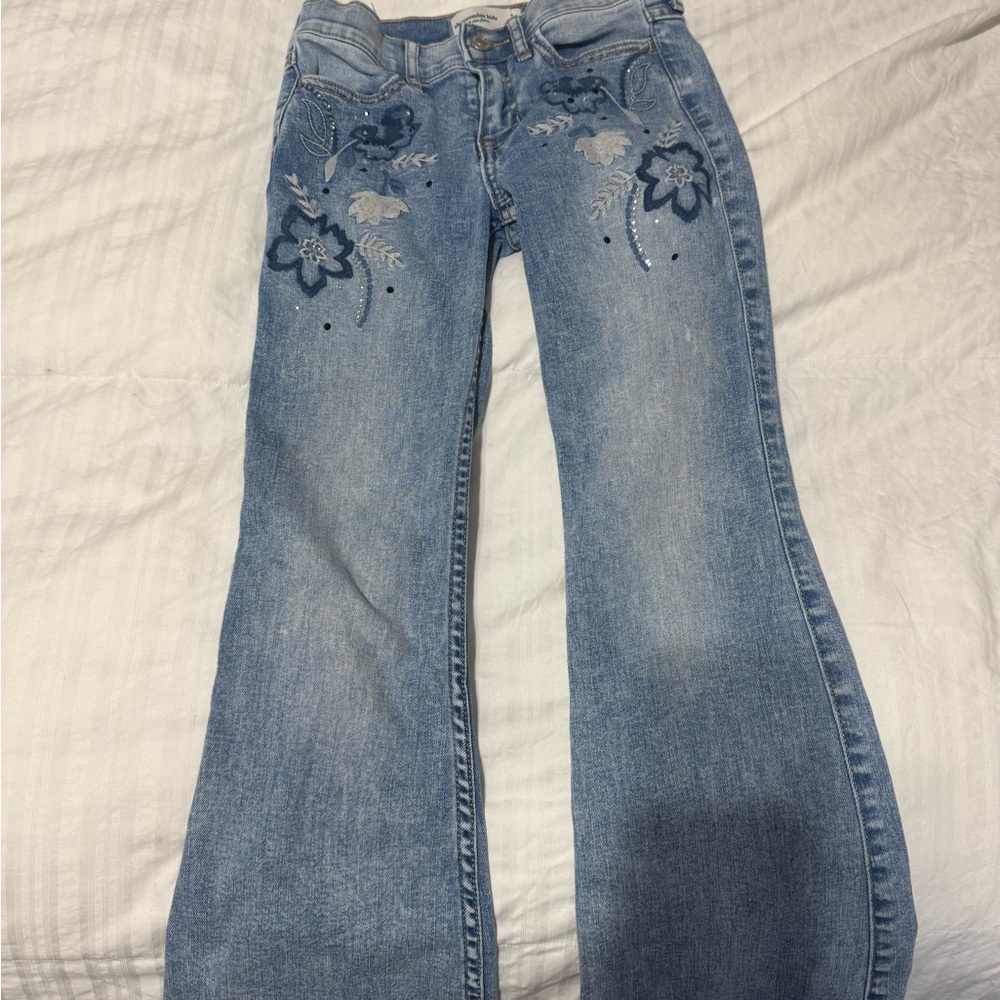 Abercrombie Kids Light Blue Floral Jeans